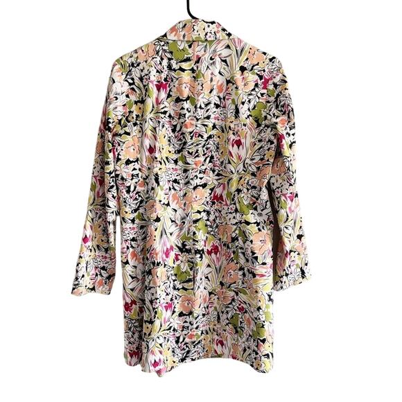Kenar Jacket Women 8P Trench Coat Multicolor Floral Cotton Lined Bright Vibrant - Picture 2 of 12